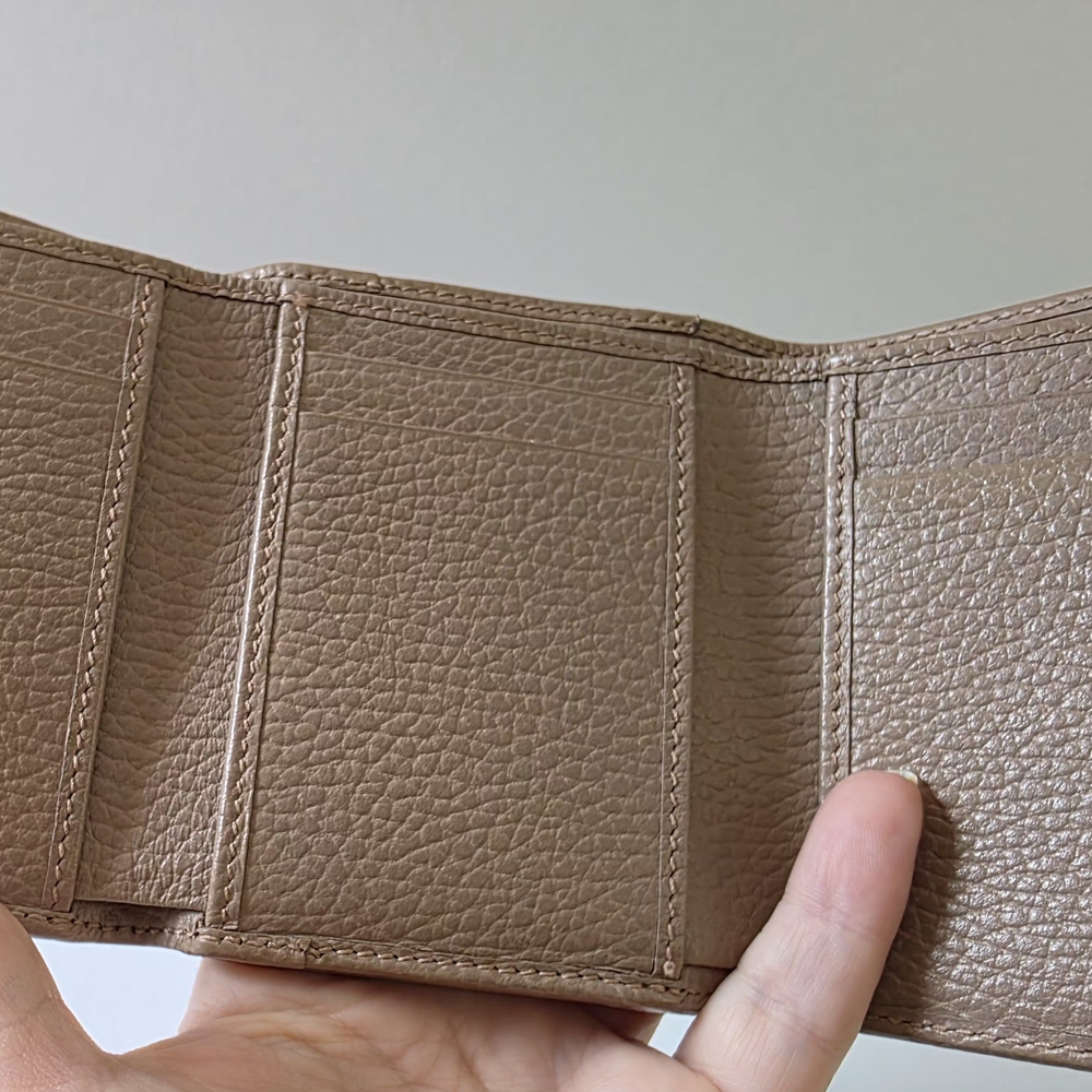Gucci GG Marmont Small Tri-Fold Wallet Dusty Rose/Taupe + COA - Picture 10 of 13